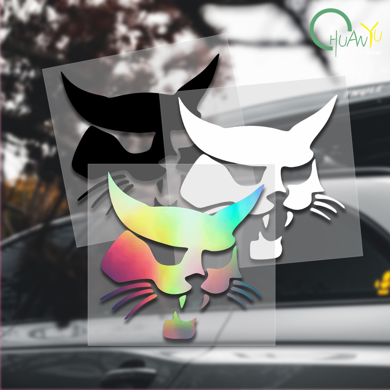 Motorcycle Gear Equipment - Stiker mobil siluet kepala Bobcat, dekorasi