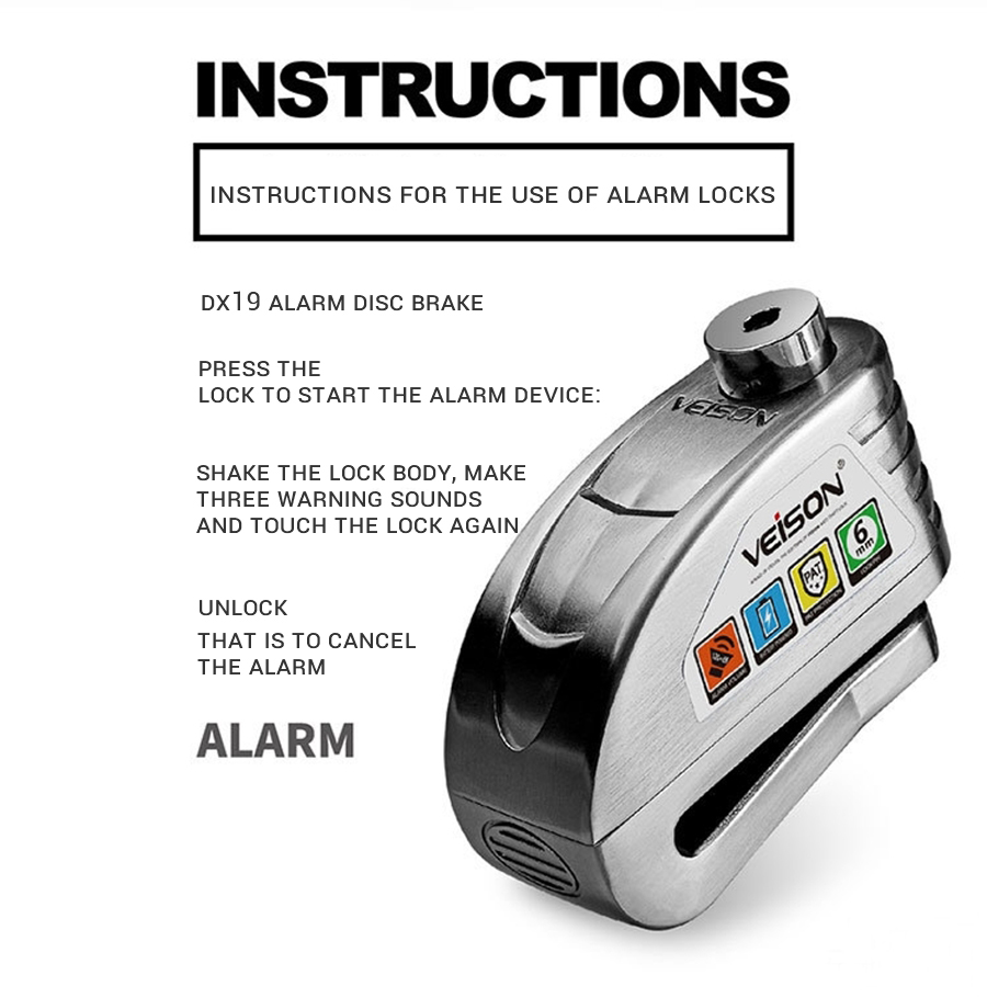 Alarm sepeda motor kunci cakra - Disc Lock Brake ulasan dan harga