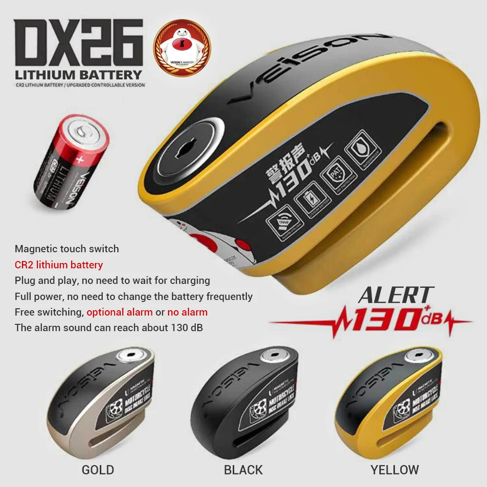 Kunci Alarm sepeda motor tahan - Disc Lock Brake ulasan dan harga